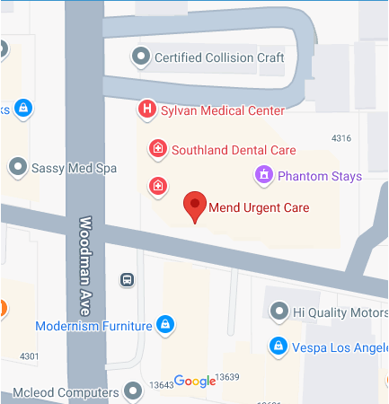 Mend Urgent Care Burbank Location Map